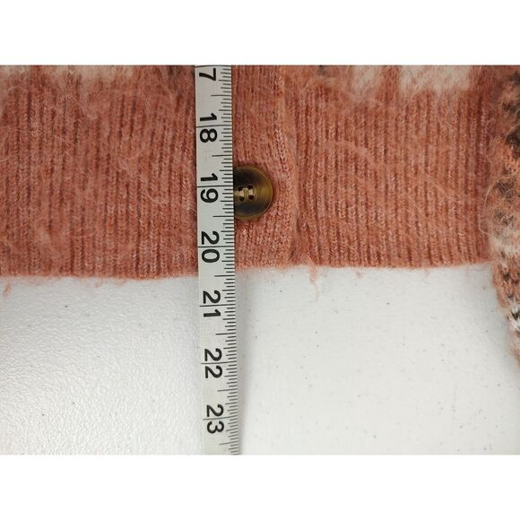 Cardigan Plaid Knit Button Down Sweater Long Sleeve Cozy Boho XS - Picture 4 of 7